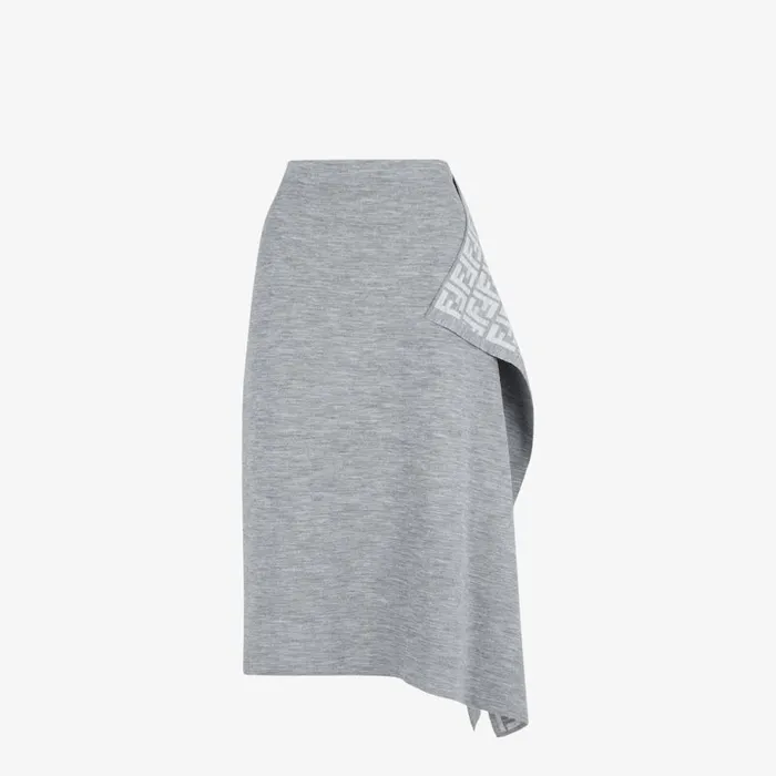 Woman Grey Wool Skirt Grey Fendi Knitwear