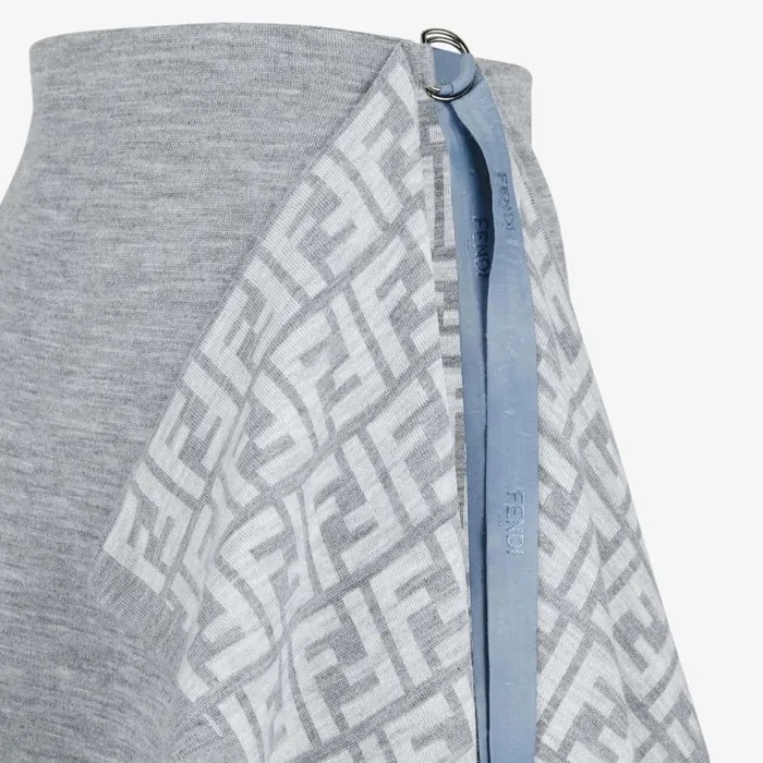 Woman Grey Wool Skirt Grey Fendi Knitwear