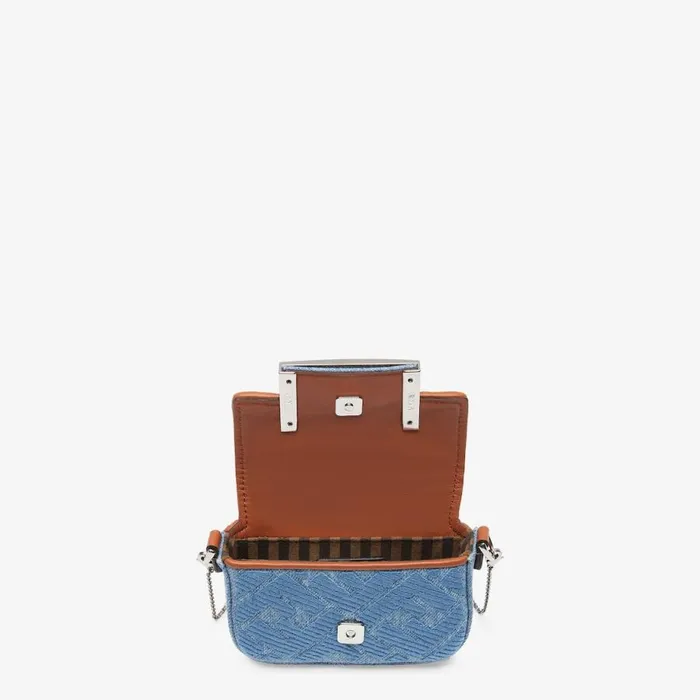 Woman Light Blue Denim Charm Light Blue Fendi Miniature Bags