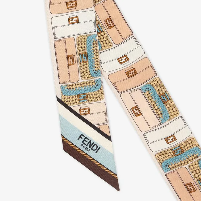 Woman Light Blue Silk Bandeau Light Blue Fendi Scarves and Silks