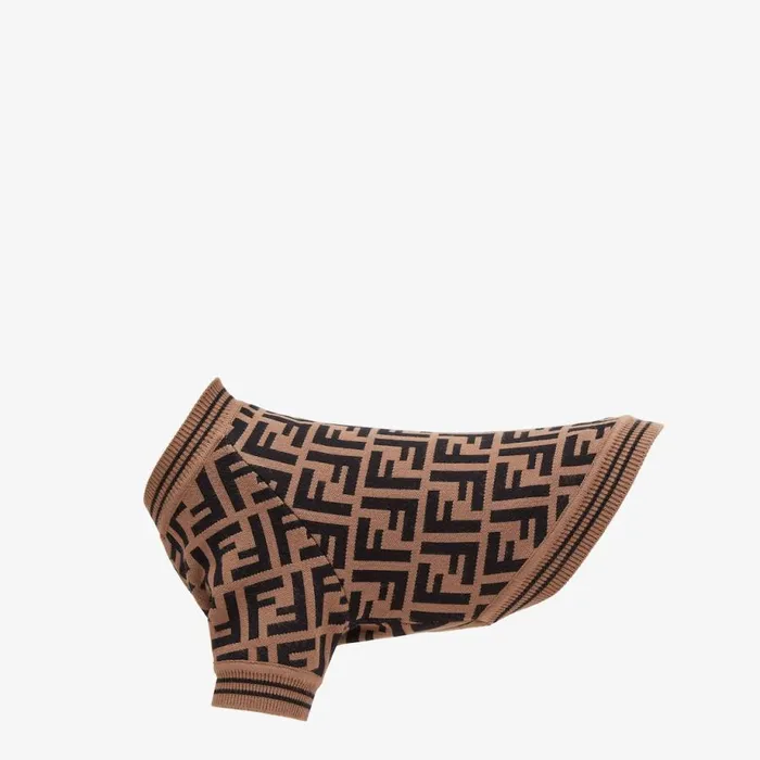WomanMan Brown Jersey Jumper Brown Fendi Pet Accessories