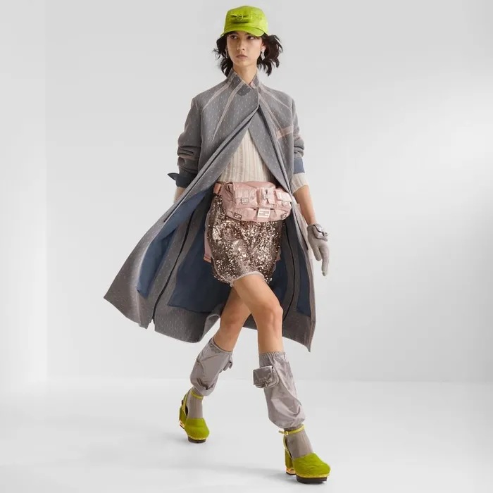 Woman Miniskirt With Lilac Sequin Embroidery Purple Fendi Skirts