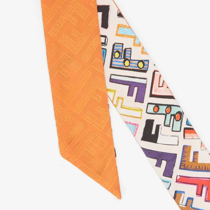Woman Multicolour Silk Bandeau White Fendi Hair Accessories