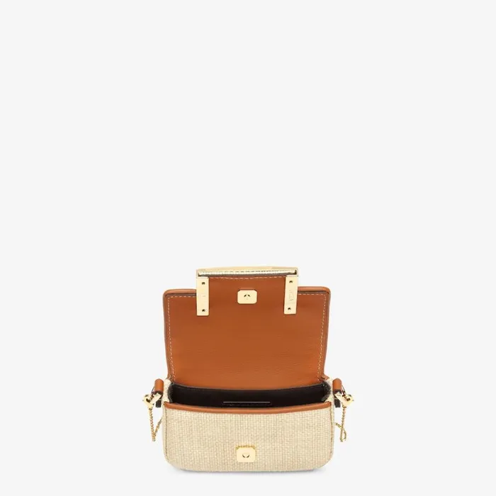 Woman Natural Raffia Charm Beige Fendi Miniature Bags