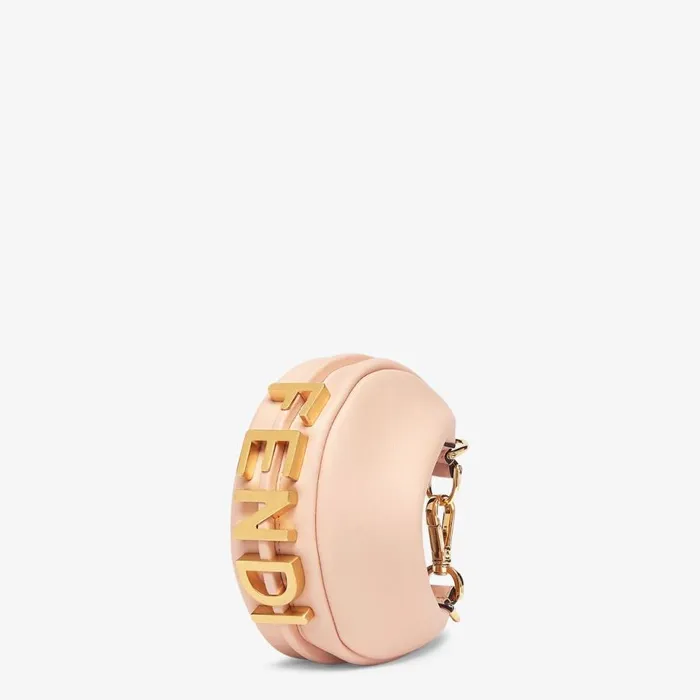 Woman Pink Leather Charm Pink Fendi Miniature Bags