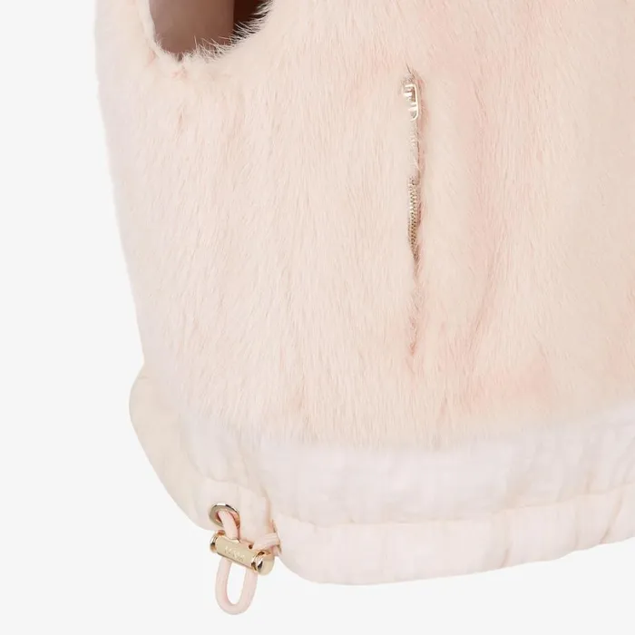 Woman Pink Mink And Nylon Gilet Pink Fendi Coats and Outerwear