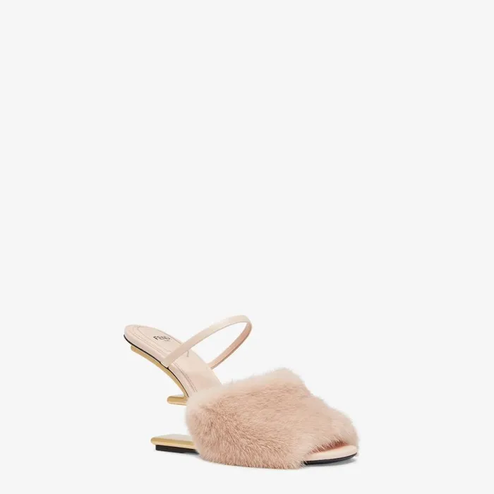 Woman Pink Mink HighHeeled Sandals Pink Fendi Fendi First