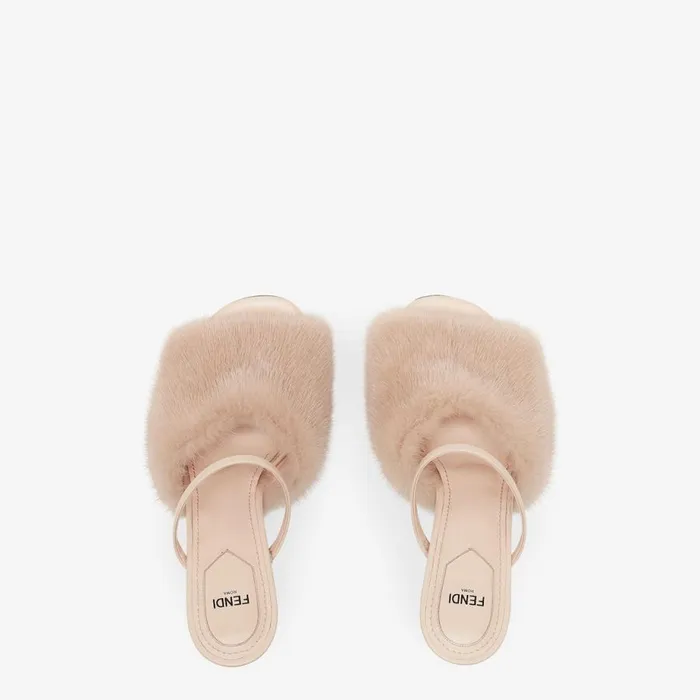 Woman Pink Mink HighHeeled Sandals Pink Fendi Fendi First