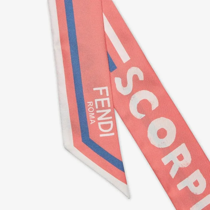Woman Pink Silk Bandeau Pink Fendi Scarves and Silks