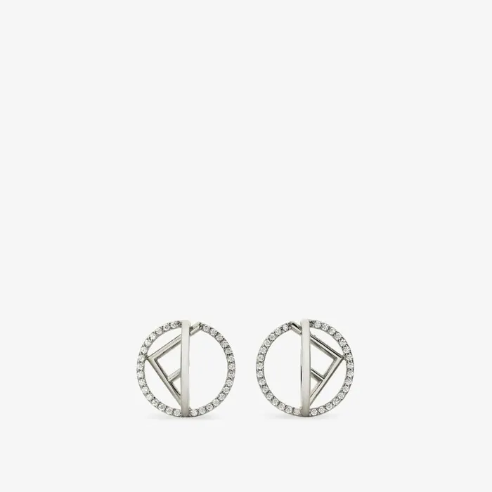 Woman SilverColoured Earrings Silver Fendi Earring and Brooches
