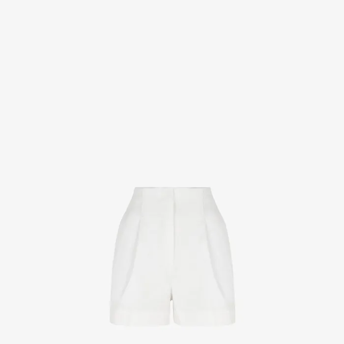Woman White Denim Shorts White Fendi Denim