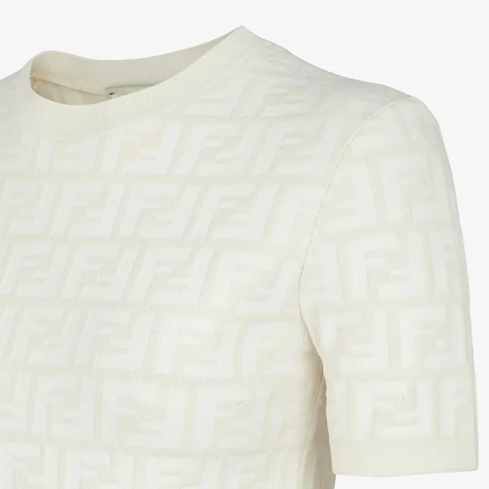Woman White Ff Viscose Jumper White Fendi Knitwear
