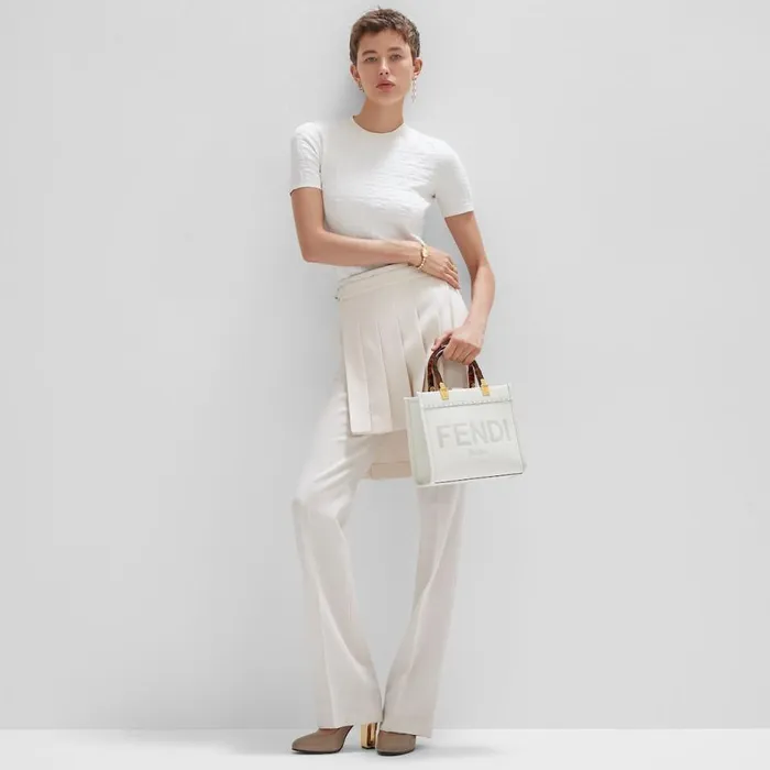 Woman White Ff Viscose Jumper White Fendi Knitwear