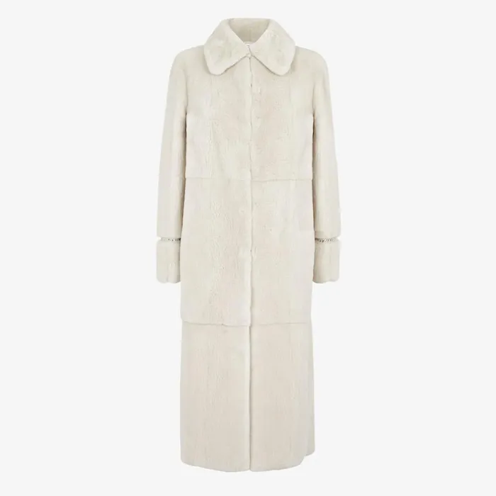 Woman White Mink Coat White Fendi Coats and Outerwear