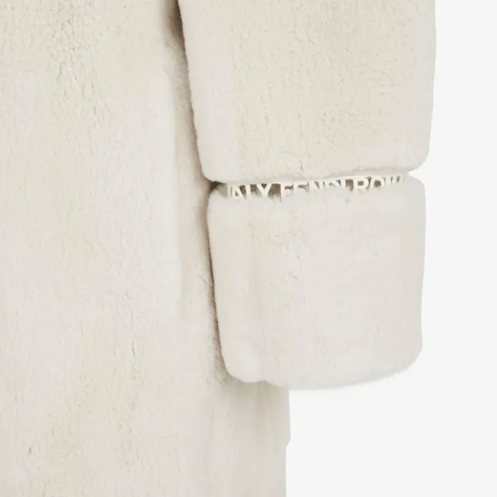 Woman White Mink Coat White Fendi Coats and Outerwear