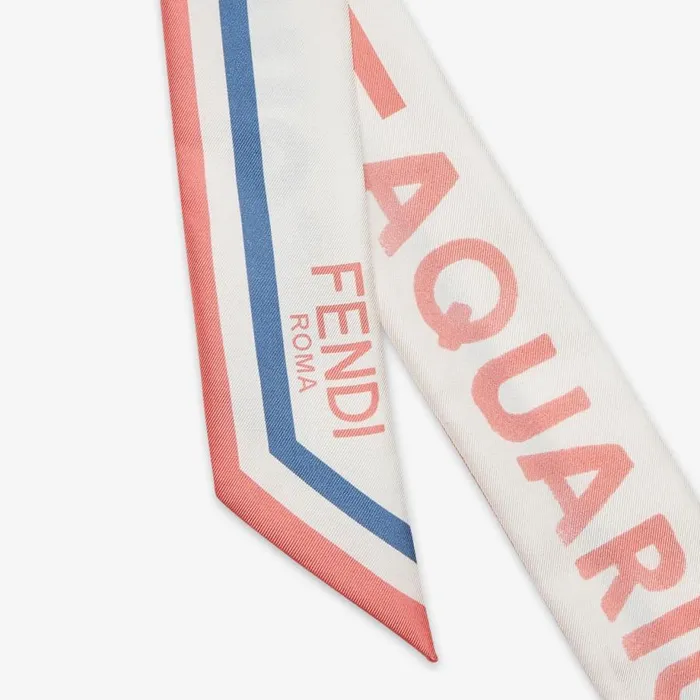 Woman White Silk Bandeau White Fendi Scarves and Silks