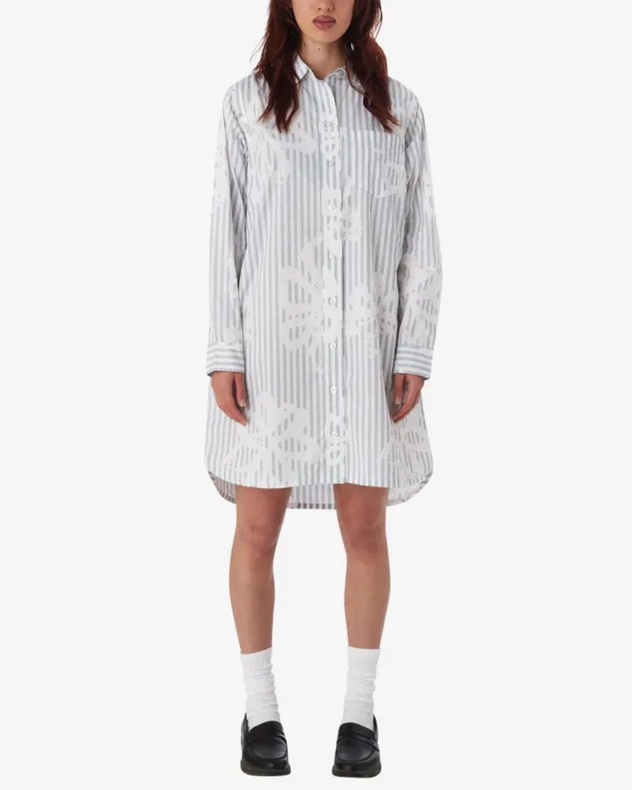 Women ALFREDA SHIRT DRESS Good Grey Multi OBEY Clothing DRESSES