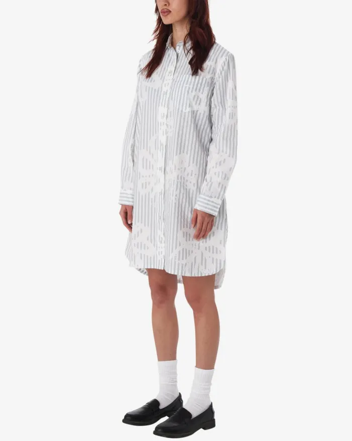 Women ALFREDA SHIRT DRESS Good Grey Multi OBEY Clothing DRESSES