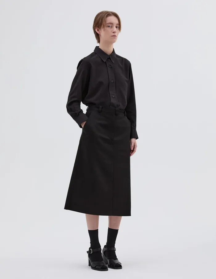 Women Back Vent Skirt Black Margaret Howell Skirts