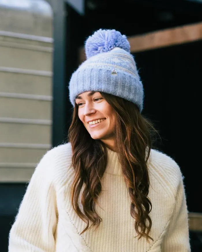 Women Beanies Passenger Lodge Recycled Bobble Hat Blue Fog Blue Fog