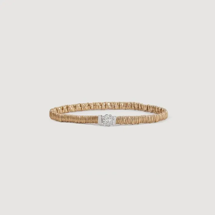 Women Belts SANDRO Elasticated Leather Belt Gold