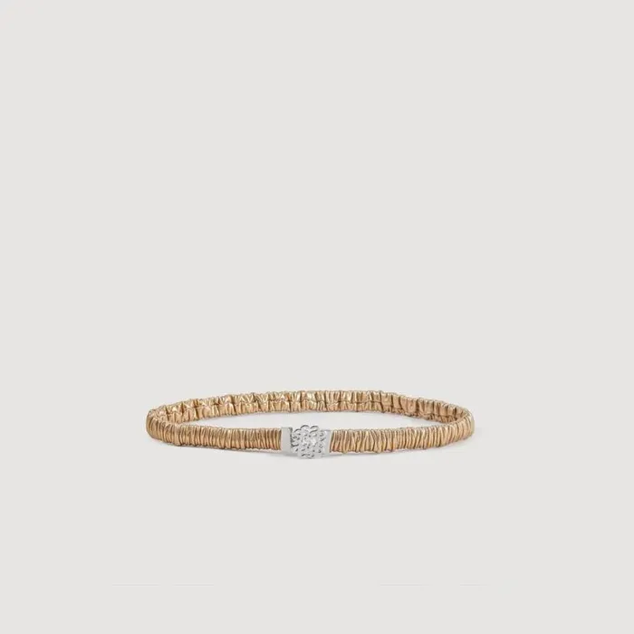 Women Belts SANDRO Elasticated Leather Belt Gold