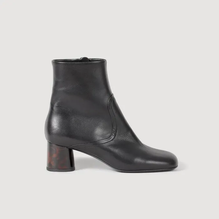 Women Boots SANDRO Leather Boots Black
