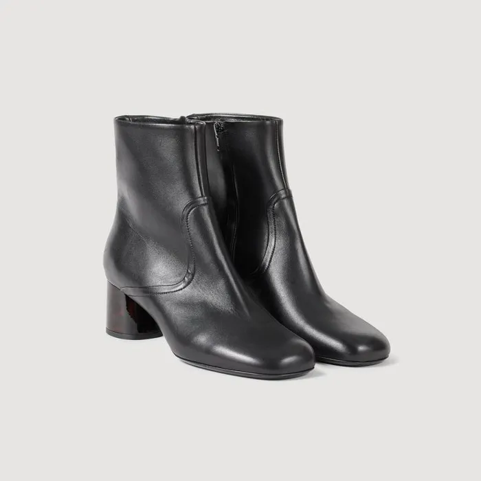 Women Boots SANDRO Leather Boots Black