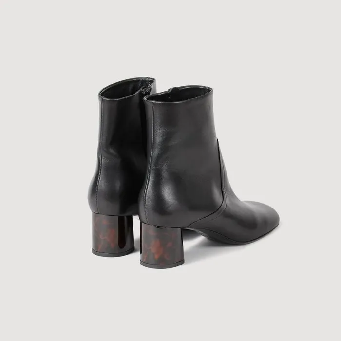 Women Boots SANDRO Leather Boots Black