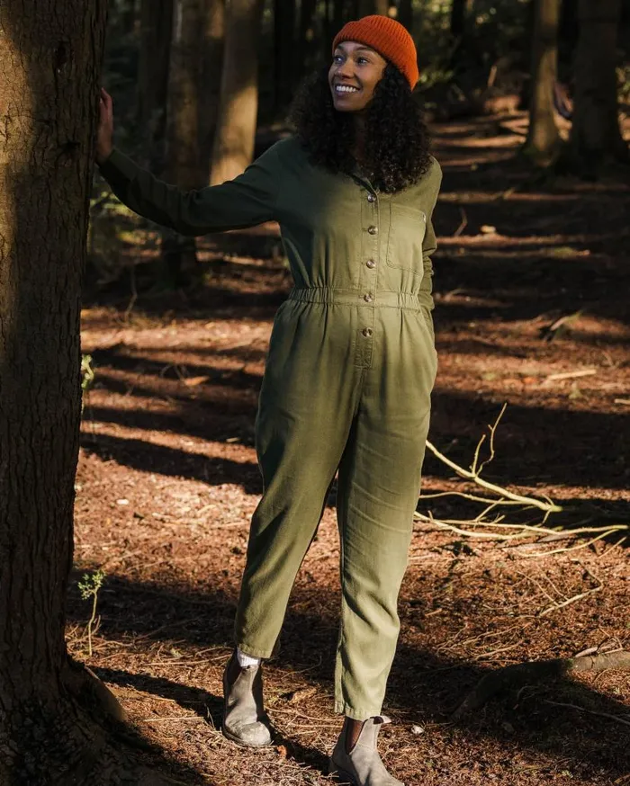 Women Bottoms Passenger Resonate Organic Cotton Boiler Suit Khaki Khaki