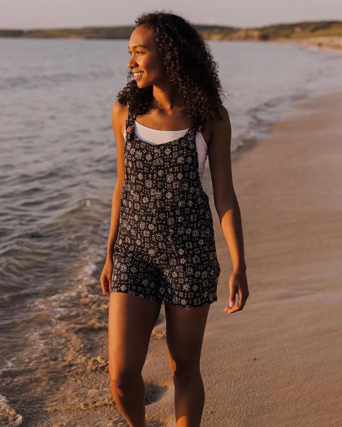 Women Bottoms Passenger Safron Playsuit Simple Tile Faded Black Simple Tile Faded Black