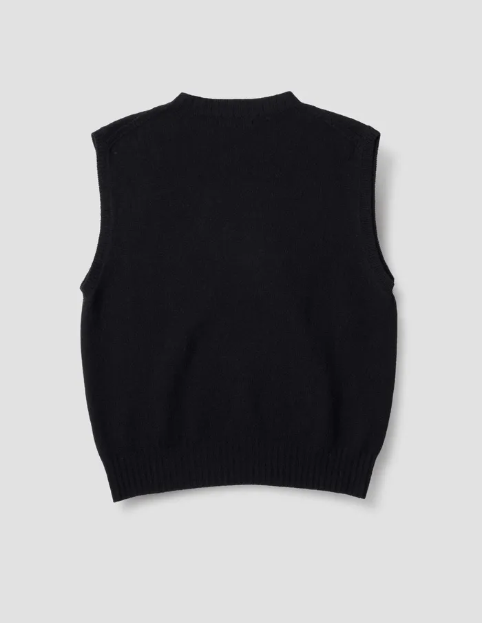 Women Boxy Crew Neck Slipover Black Margaret Howell Knitwear