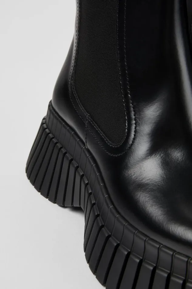 Women Camper Ankle Boots BCN Black Leather Chelsea Boots