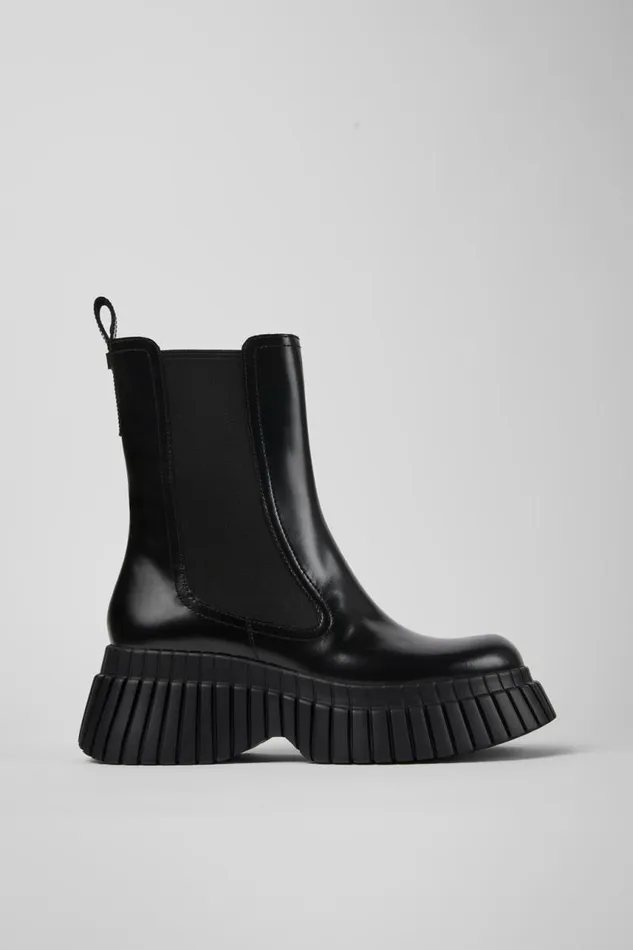 Women Camper Ankle Boots BCN Black Leather Chelsea Boots Women Camper Ankle Boots BCN Black Leather Chelsea Boots