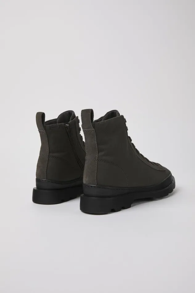 Women Camper Ankle Boots Brutus Gray Textile And Nubuck Ankle Boots Women Camper Ankle Boots Brutus Gray Textile And Nubuck Ankle Boots