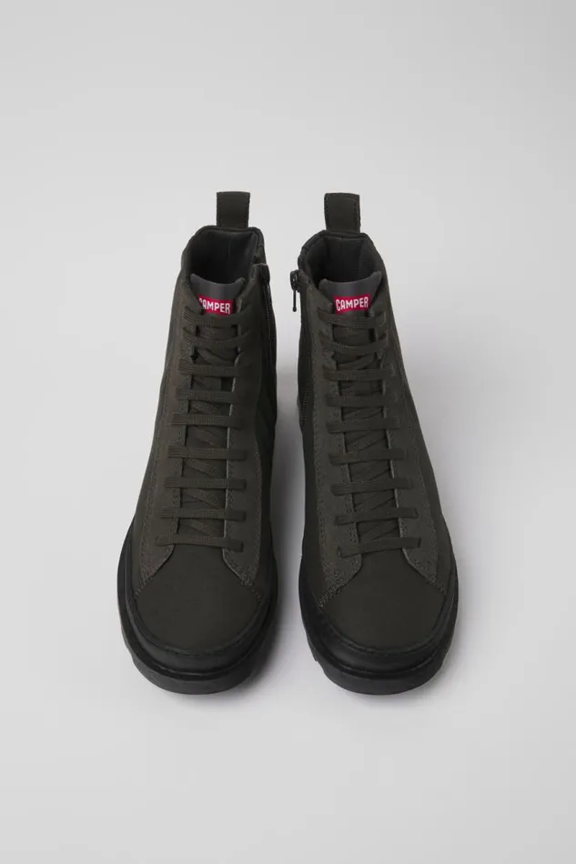Women Camper Ankle Boots Brutus Gray Textile And Nubuck Ankle Boots Women Camper Ankle Boots Brutus Gray Textile And Nubuck Ankle Boots