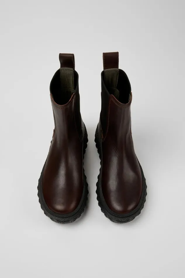 Women Camper Ankle Boots Ground MICHELIN Dark Brown Leather Ankle Boots Women Camper Ankle Boots Ground MICHELIN Dark Brown Leather Ankle Boots