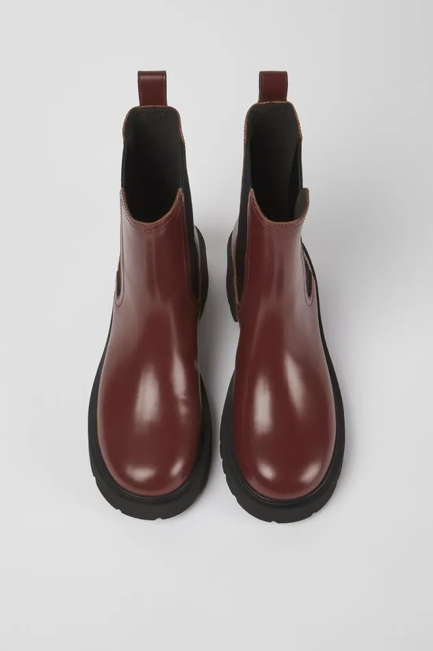 Women Camper Ankle Boots Milah Burgundy Leather Boots Women Camper Ankle Boots Milah Burgundy Leather Boots