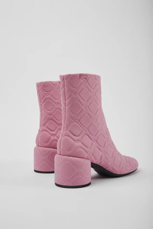 Women Camper Ankle Boots Niki Pink Textile Boots Women Camper Ankle Boots Niki Pink Textile Boots