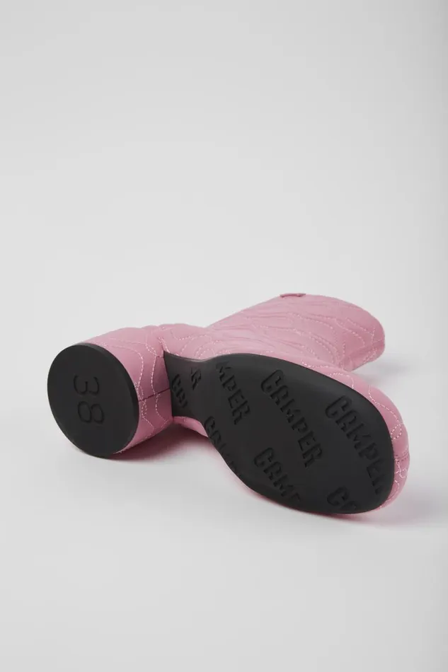 Women Camper Ankle Boots Niki Pink Textile Boots Women Camper Ankle Boots Niki Pink Textile Boots