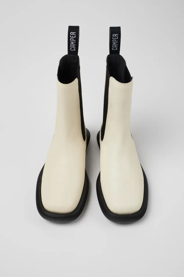 Women Camper Ankle Boots Onda White Leather Boots