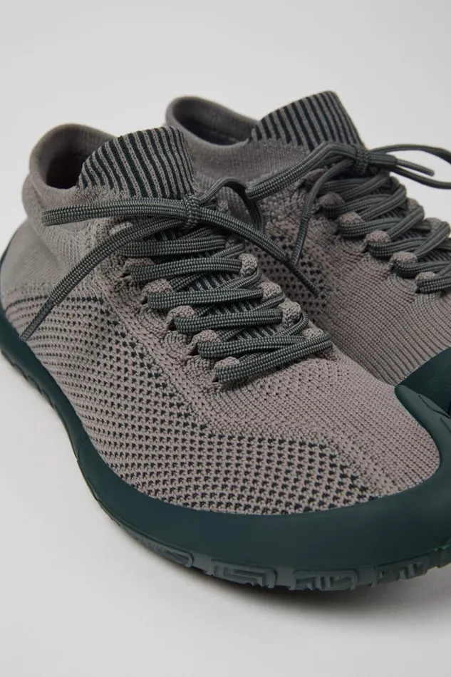 Women Camper Ankle Boots Path Gray Textile Sneakers