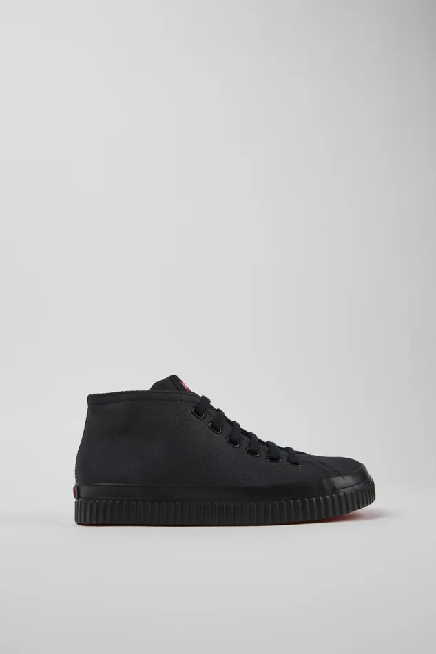 Women Camper Ankle Boots Peu Roda Black Recycled Cotton Sneakers Women Camper Ankle Boots Peu Roda Black Recycled Cotton Sneakers