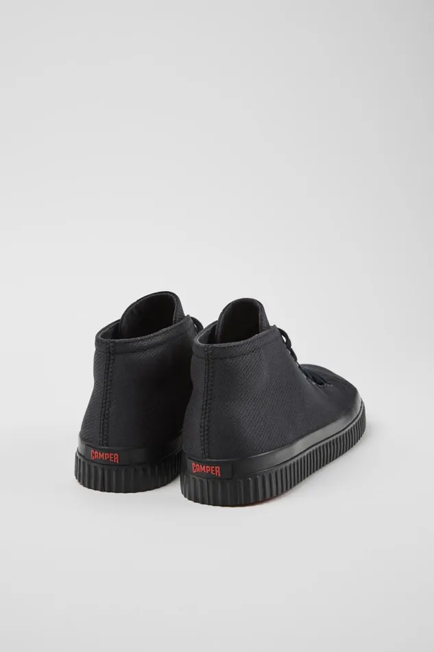 Women Camper Ankle Boots Peu Roda Black Recycled Cotton Sneakers Women Camper Ankle Boots Peu Roda Black Recycled Cotton Sneakers