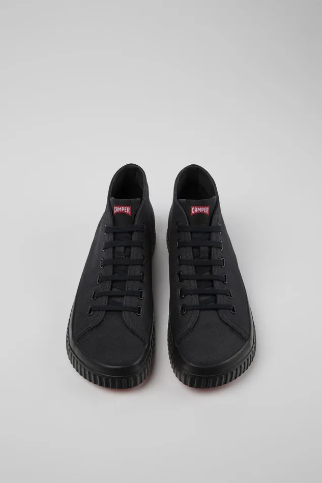 Women Camper Ankle Boots Peu Roda Black Recycled Cotton Sneakers Women Camper Ankle Boots Peu Roda Black Recycled Cotton Sneakers