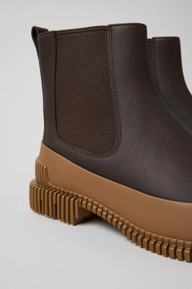 Women Camper Ankle Boots Pix Brown Leather Chelsea Boot