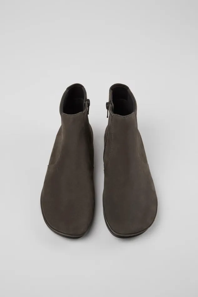 Women Camper Ankle Boots Right Gray Nubuck Ankle Boots