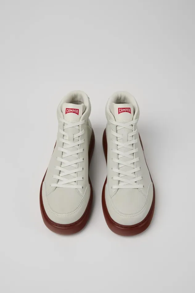 Women Camper Ankle Boots Runner K21 White Nondyed Leather Sneakers