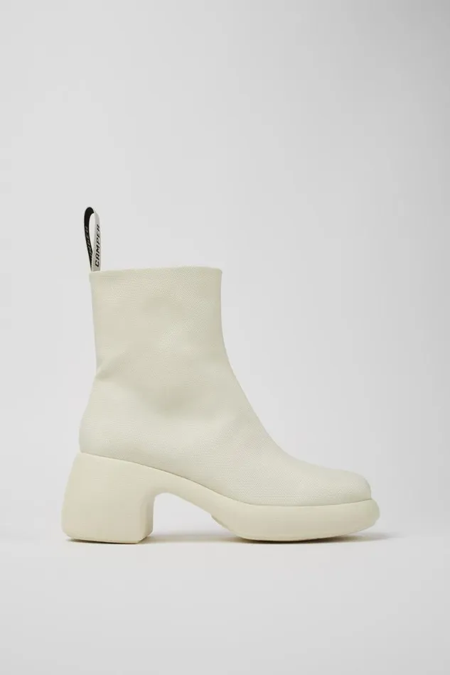Women Camper Ankle Boots Thelma White Textile Boots Women Camper Ankle Boots Thelma White Textile Boots