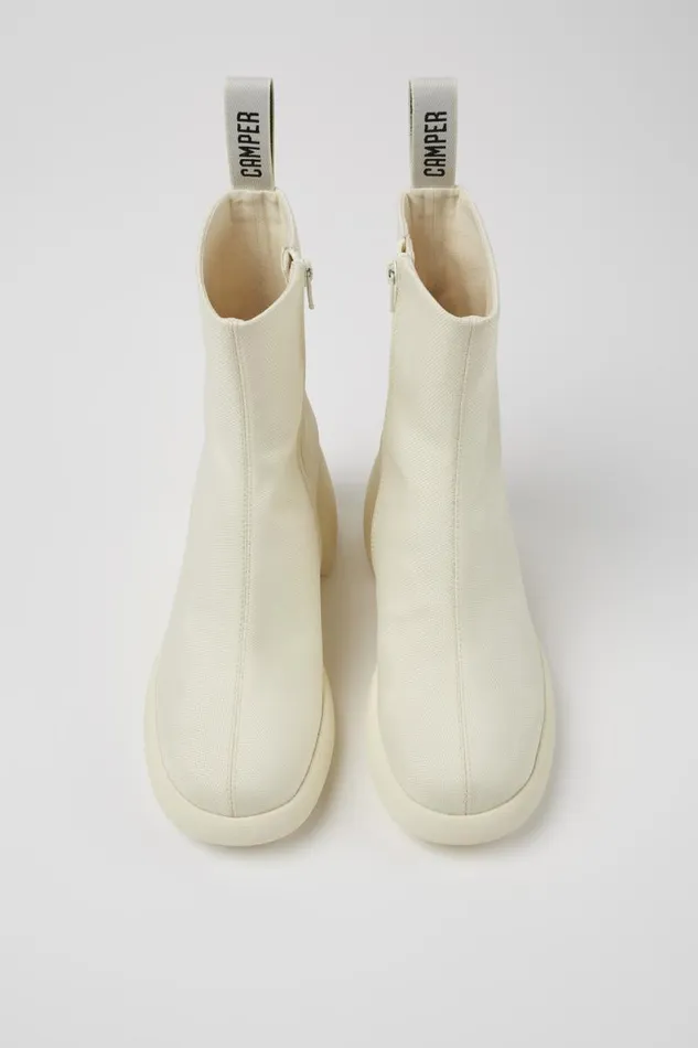Women Camper Ankle Boots Thelma White Textile Boots Women Camper Ankle Boots Thelma White Textile Boots